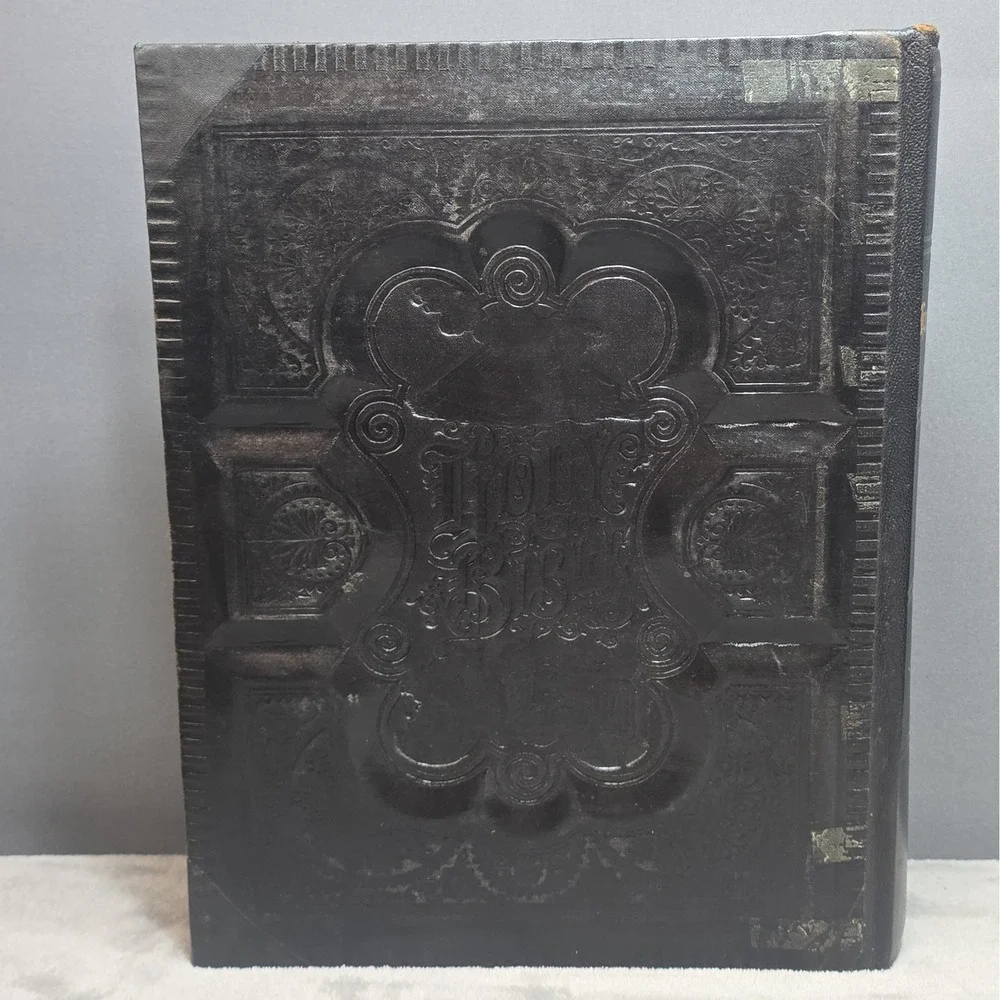 1890 Family Holy Bible Leather Bound Illustrated Burrows Bros Company